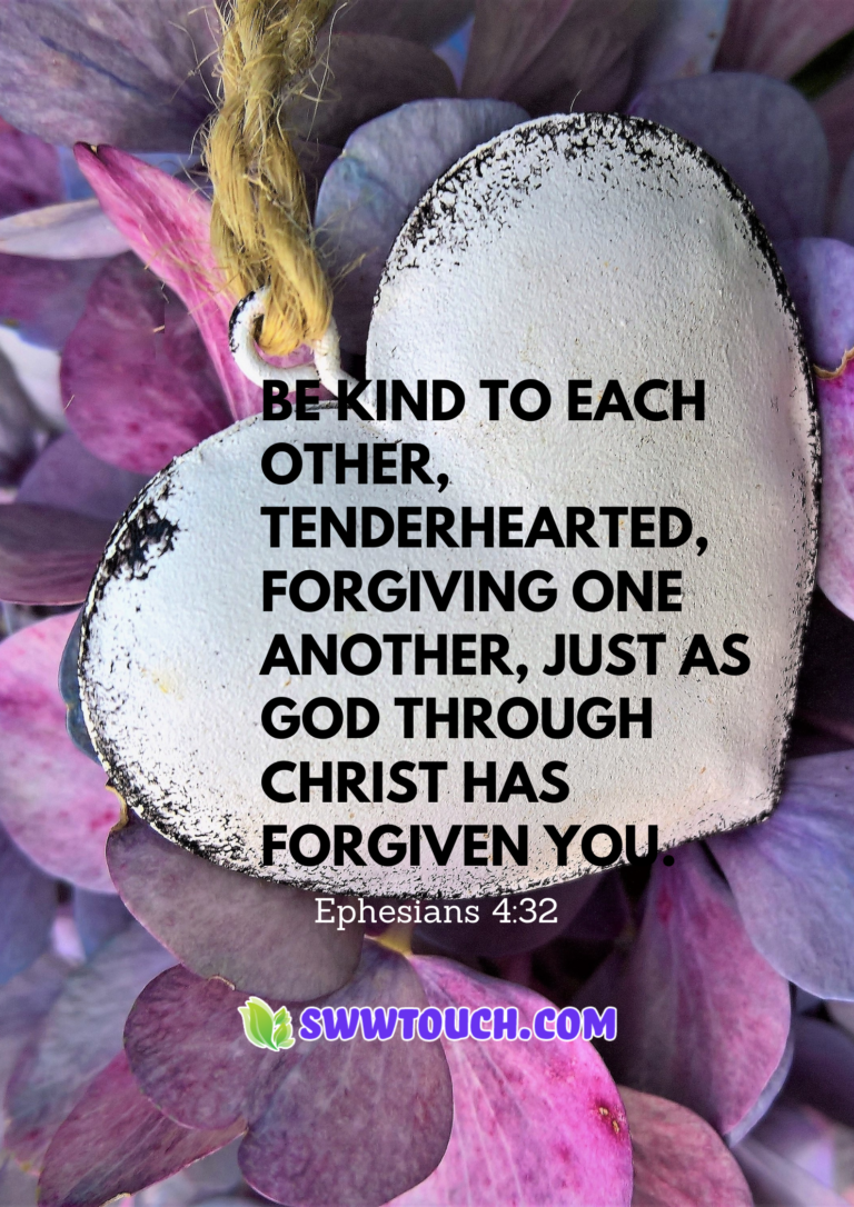 Be kind to each other, tenderhearted, forgiving one another, just as ...